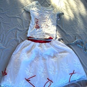 Disney dress shop skirt and lace trimmed top. Sz Sm.
